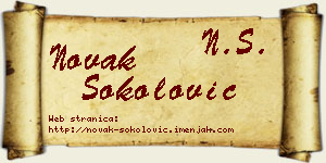 Novak Sokolović vizit kartica